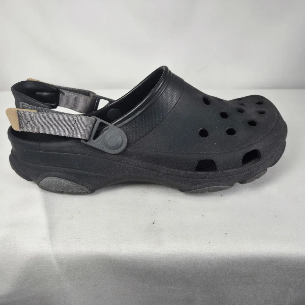 Crocs Classic All-Terrain Clogs Black Adjustable Strap Mens US Size 13